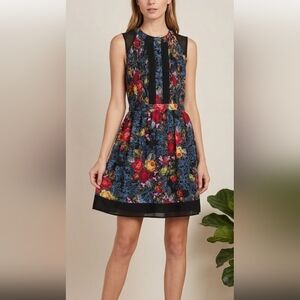 Astr Sheer Black Floral Dress